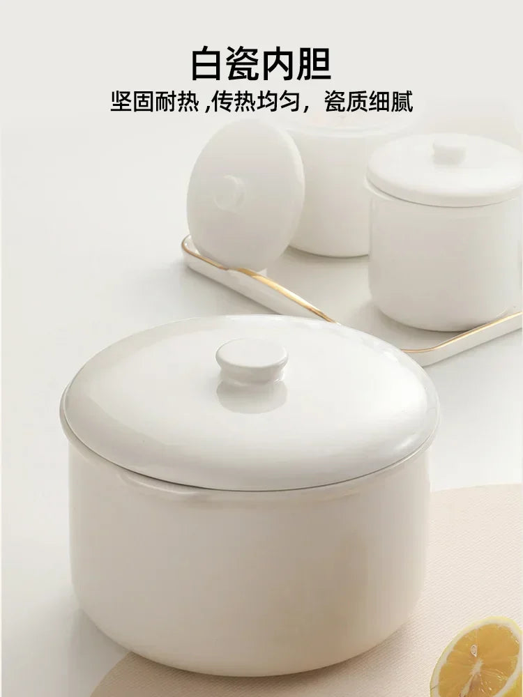 Electric stew pot, fully automatic，reservation function，water stew, household ceramic soup pot, small porridge cooking tool