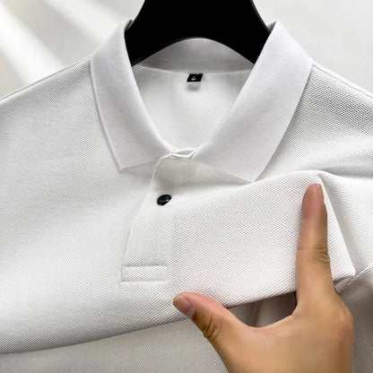 100% Cotton 2024 Summer Fashion Casual Short Sleeve Polo Shirt, Lapel Wear Solid Color Top,Tees,Men's T-shirt Golf