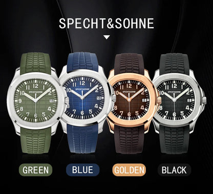 2024 New Men's Watches Automatic Mechanical Watch Luxury Brand Specht&Sohne Sport Watch For Men Rubber Strap Relogio Masculino