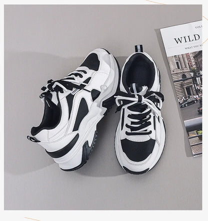 Women's Casual Sneakers Trendy New All-match Vulcanized Shoes 2025 Womens Outdoor Height-enhancing Daddy Shoes Zapatos De Mujer