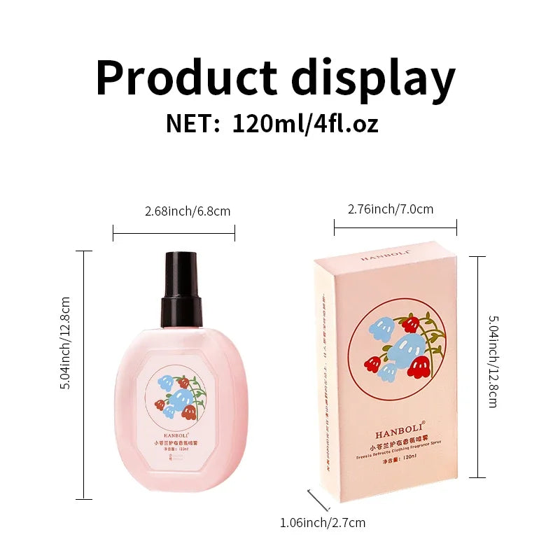 Clothes Perfume Spray Men Women Wardrobe Closet Deodorant Mite Remover Scent Long Last Clothing Fresh Fragrance Freshener 120Ml