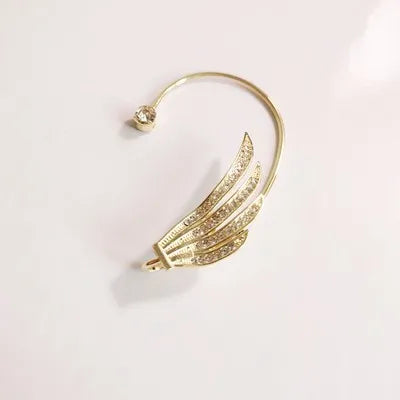 New Zircon Angel Wings Ear Clip Earrings for Women Girls Fashion Non Pier Cing Ear Cuff Ear Hook Party Wedding Jewelry Gift 2023