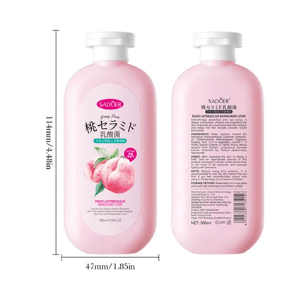 Peach Body Lotion Whitening Moisturizing Lasting Fragrance Nicotinamide Body Moisrurizer Cream For Women Skin Care Large Bottle