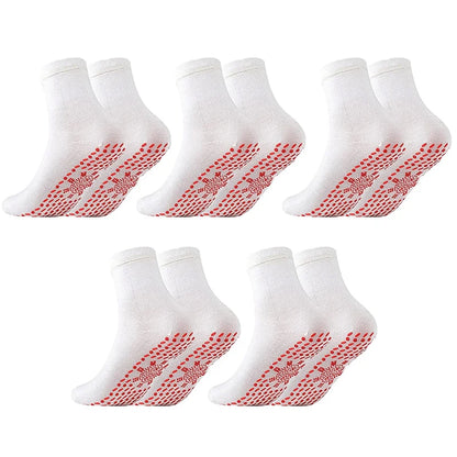 1/5PAIRS Tourmaline Slimming Health Sock Elastic Thermal Self-Heating Sock Health Care Socks Short Sock Magnetic Therapy Sox