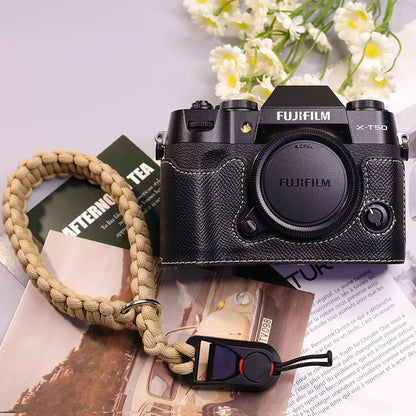 Suitable for Fuji X-T50 camera leather base micro single retro simple protective base leather cover wrist strap accessories