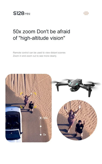 New S128 Mini Drone 4K Professional HD Camera switching Three Obstacle Avoidance Air Pressure Fixed Height Foldable Quadcopter