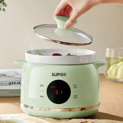 Electric Stewpot Porridge Cooking Health Care BB Pot Ceramic Automatic Stew Soup Pot Slow Cooker Small Stew Pot 1-2 People