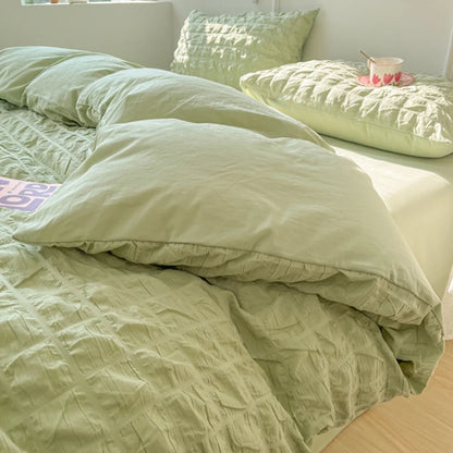 3pcs Soft Duvet Cover Set (1*Duvet Cover + 2*Pillowcase, Without Core), Bubble grid Print Bedding Set, Soft Comfortable