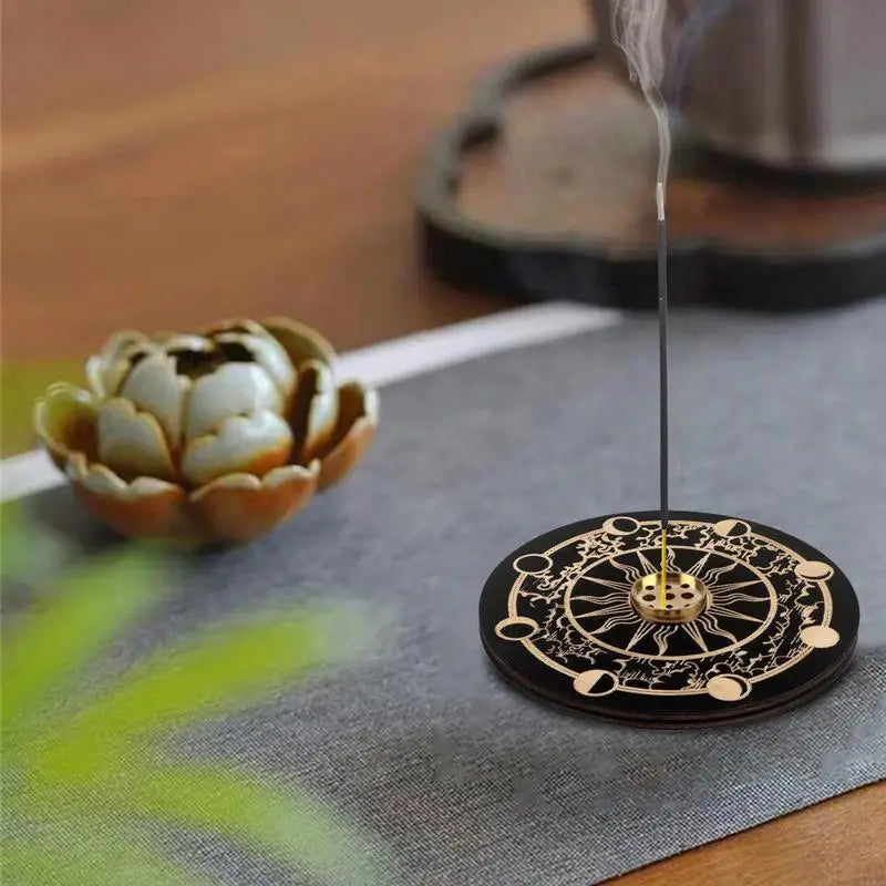 Wood Incense Burner Stick Holder Line Incense plate Sandalwood Coil Base Temples Yoga Studios Home Decoration