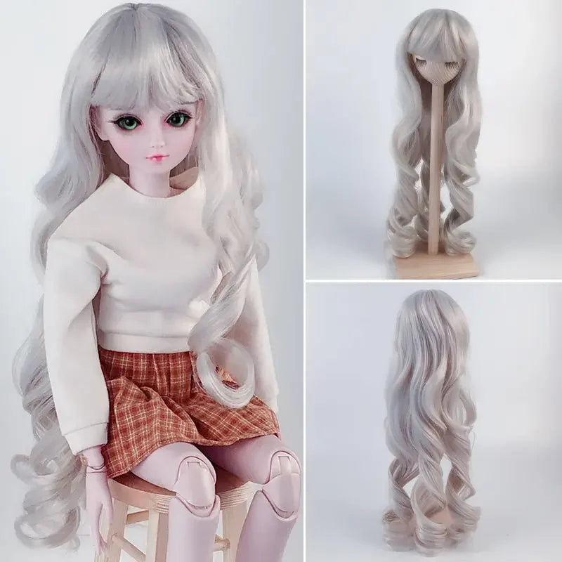 1/3 Bjd Wig 60cm BJD Dolls Handmade Wigs Curly Hair DIY Joints Doll Toys Fashion Wig  Fiber Dolls for Girls Barbie Accessories