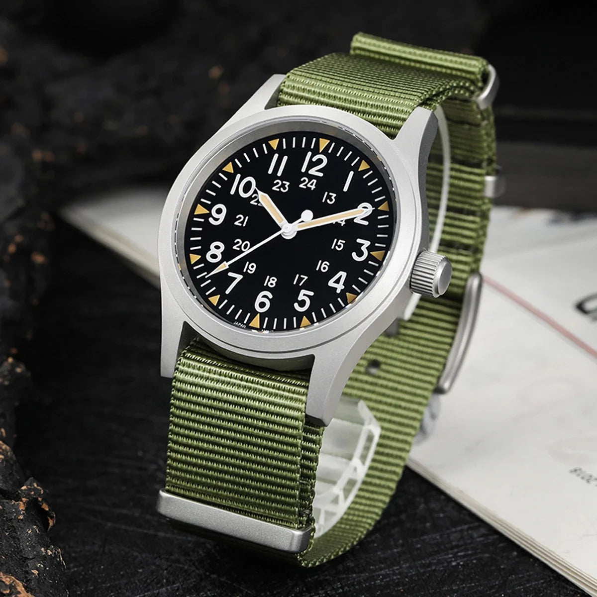 Militado ML05 38mm Men Watch VH31 Quartz Military Watches Domed Sapphire AR Coating 100m Waterproof Stainless Steel Wristwatch