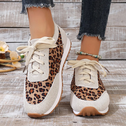 Women Casual Shoes Autumn Platform Leopard Sneakers Women Casual Flat Walking Shoes for Women Plus Size Outdoor Designer Shoes