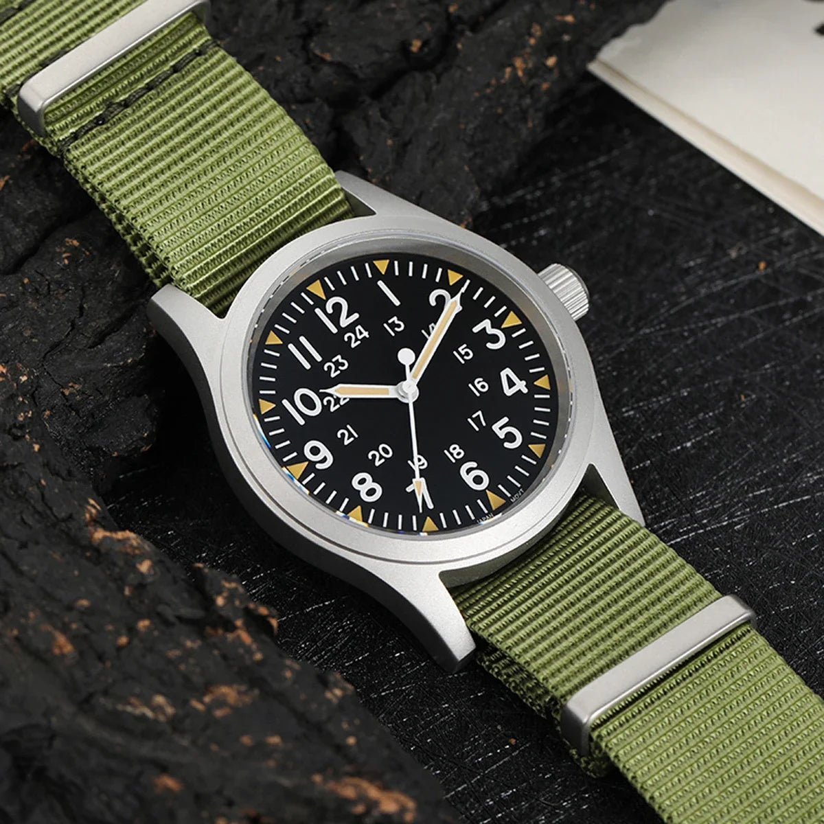 Militado ML05 38mm Men Watch VH31 Quartz Military Watches Domed Sapphire AR Coating 100m Waterproof Stainless Steel Wristwatch