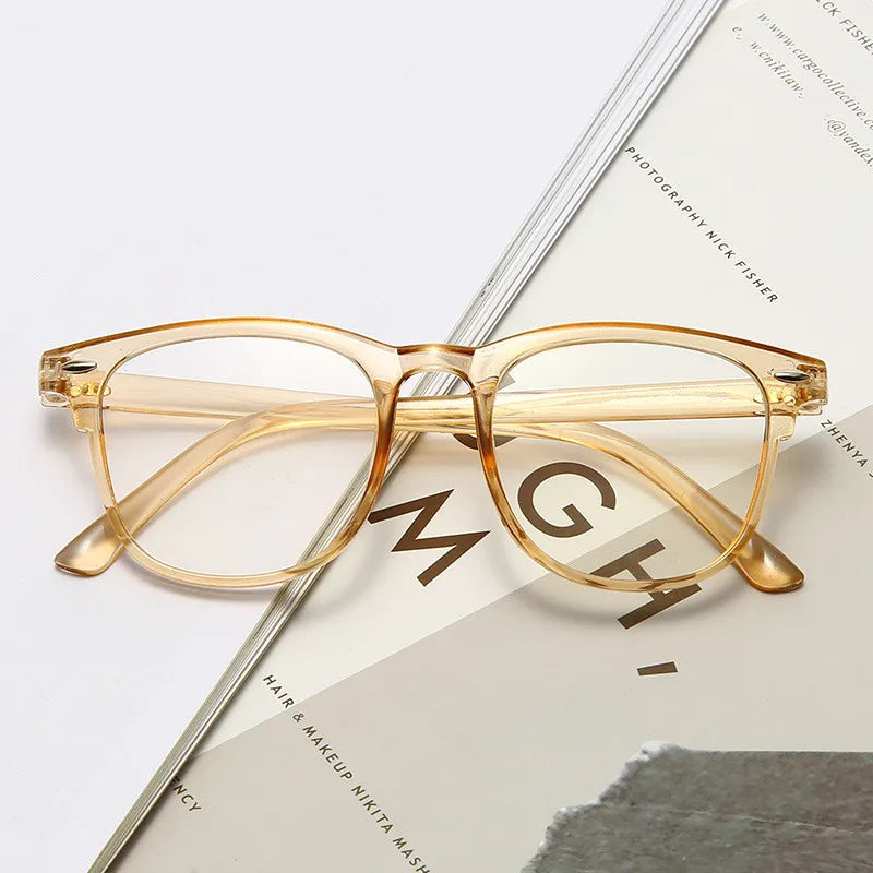 2023 Men Women Finished Myopia Glasses Vintage Oval Frame Blue Light Blocking Eyeglasses Nearsighted Glasses Minus 0 To -6.0