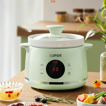 Electric Stewpot Porridge Cooking Health Care BB Pot Ceramic Automatic Stew Soup Pot Slow Cooker Small Stew Pot 1-2 People