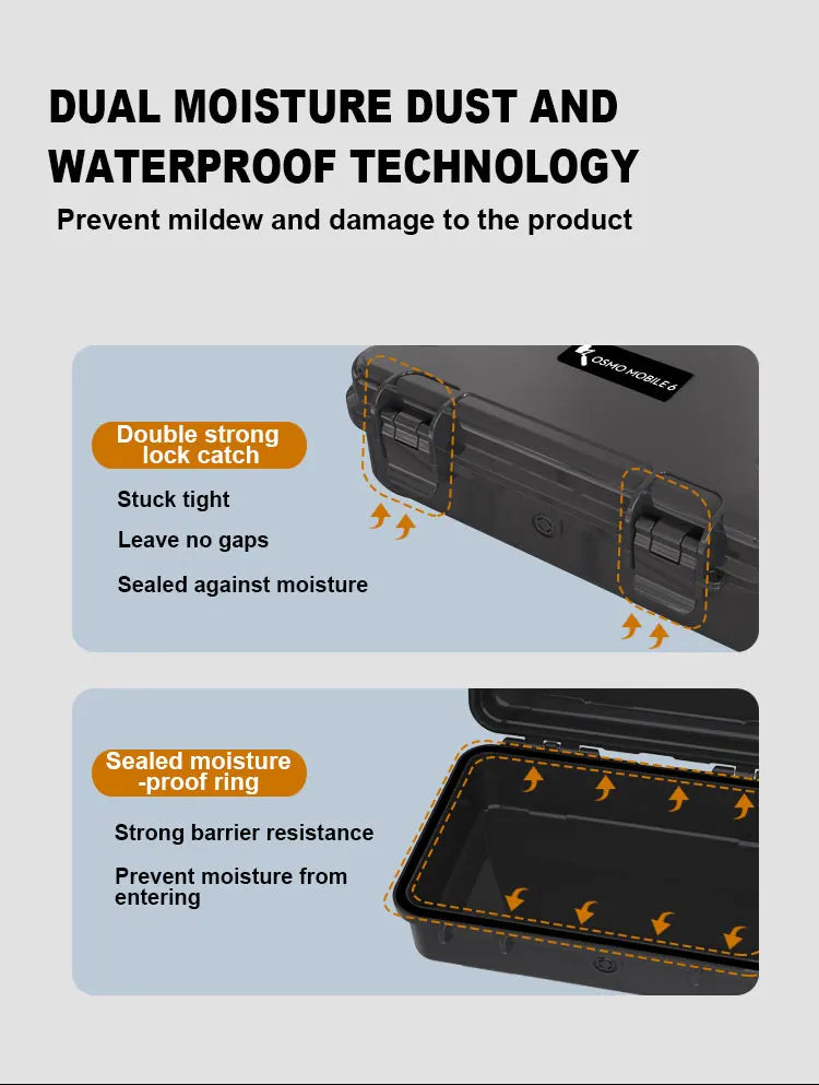 For DJI Osmo Mobile 6 Carrying Case: Lightweight, Waterproof and moisture-proof Hardcase with Secure Compartments for Tripod & A