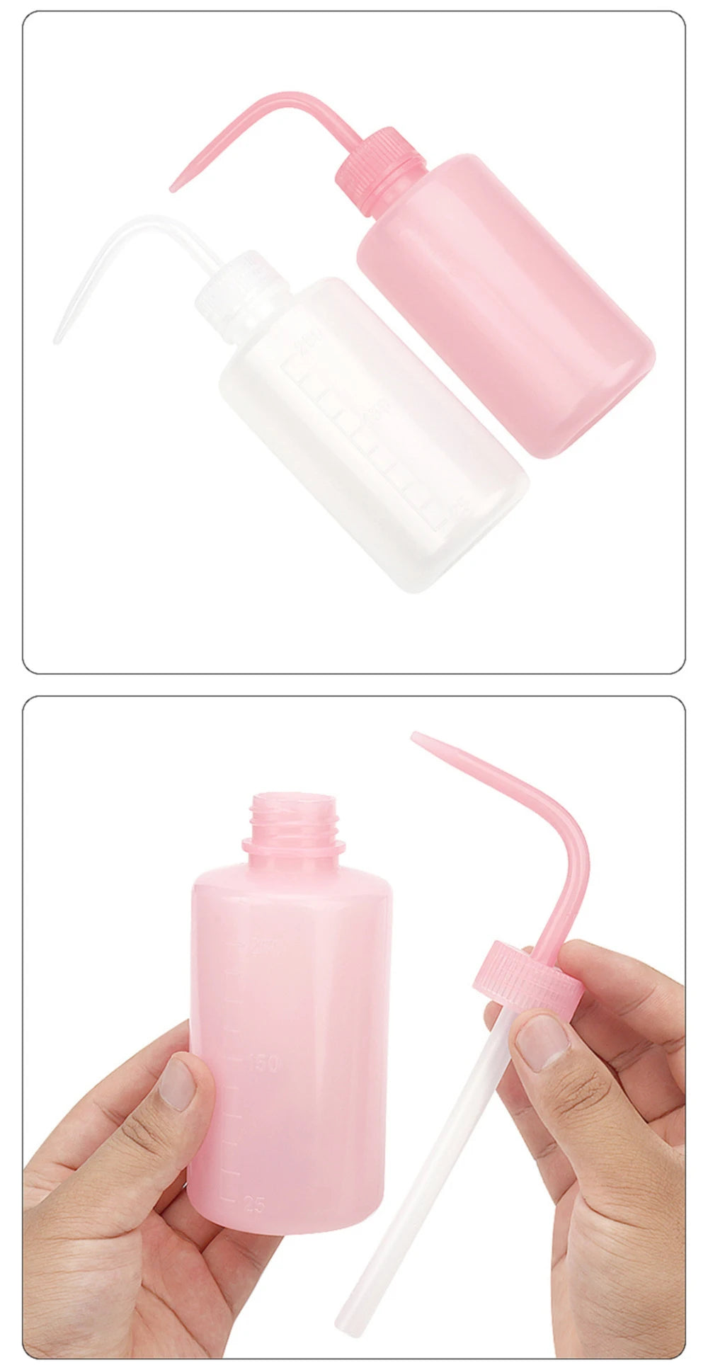 250/500/1000ml Clean False Eyelashes Elbow Pot Squeeze Bottle Washing Bottle Laboratory Measuring Bottle Supply With Scale