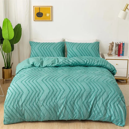 High Quality Ripple Cut Flowers Queen Bedding Set Comfortable Wave Striped Duvet Cover Set Single Double Bed Quilt Cover Sets