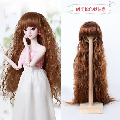 1/3 Bjd Wig 60cm BJD Dolls Handmade Wigs Curly Hair DIY Joints Doll Toys Fashion Wig  Fiber Dolls for Girls Barbie Accessories