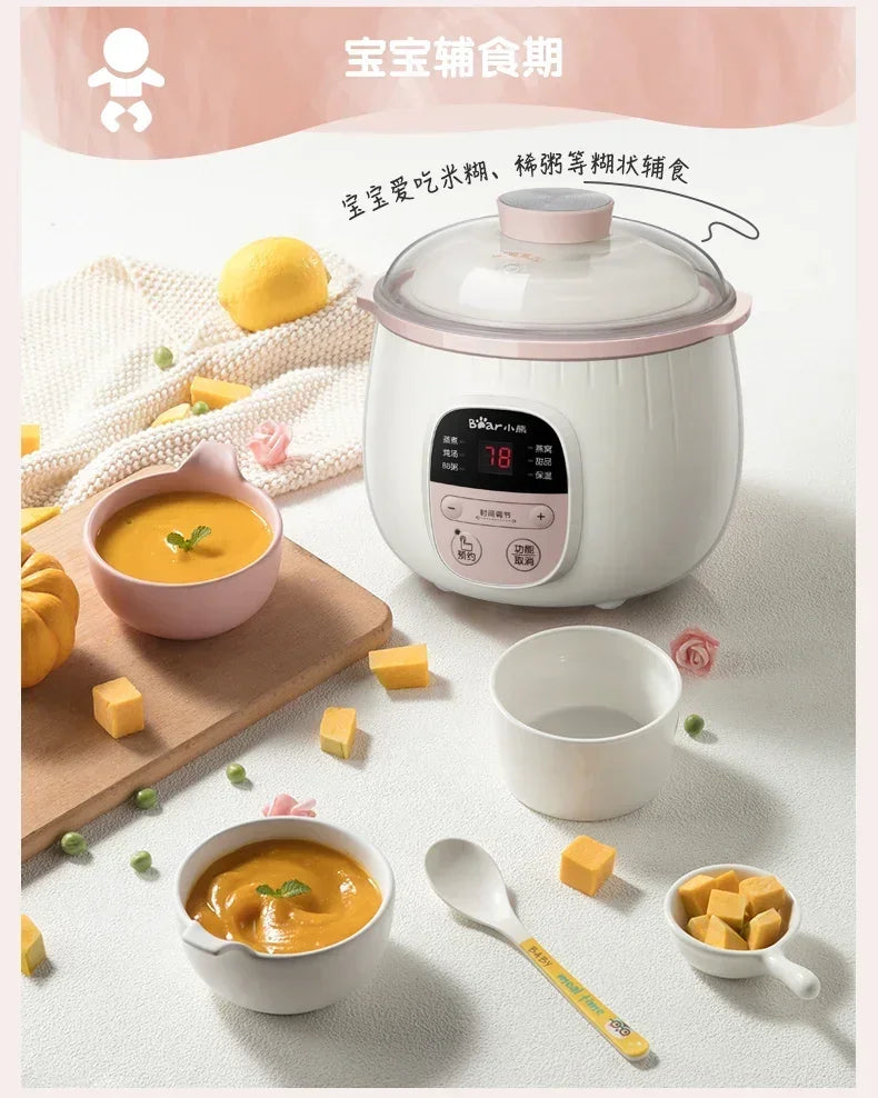 Baby Porridge Pot Stewpan Electric Stew Ceramic Cooker Cooking Purple Sand Stewing Appliances Kitchen Home Cuisin Bowl Pan Slow