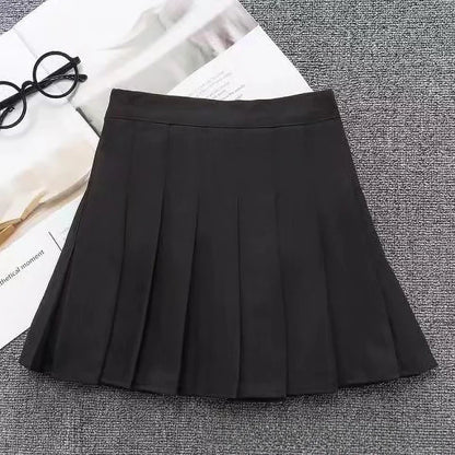 Children's Girl Pleated Skirts High Waist Fashion Skirts Korean Style All-Match Dance Skirt College Style Student Uniform Skirts