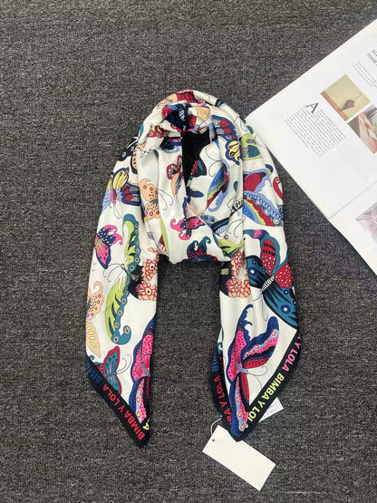 Foreign trade original order, Spanish fashion brand, new product, embroidered and printed multi style large square scarf