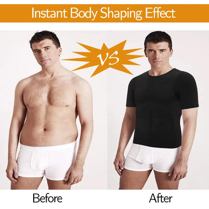 Men Weight Loss Shapewear T-Shirt Body Shaper Slimming Compression Shirts Gynecomastia Undershirt Waist Trainer Muscle Tank Tops