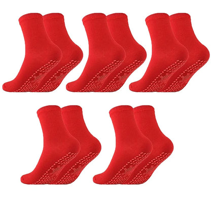 1/5PAIRS Tourmaline Slimming Health Sock Elastic Thermal Self-Heating Sock Health Care Socks Short Sock Magnetic Therapy Sox