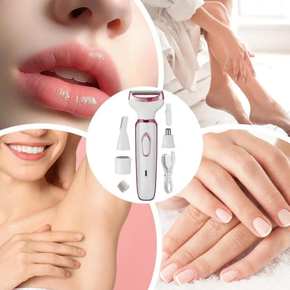 Electric Shaver For Women Cordless Wet & Dry Women Shaver Rechargeable Waterproof Lady Legs Trimmer With Replaceable Heads For