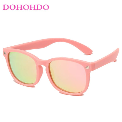 Retro Children Polarized Sunglasses TR90 Flexible Kids Sunglasses For Boys Girls Baby Gift Outdoors Goggle Shades Eyewear UV400