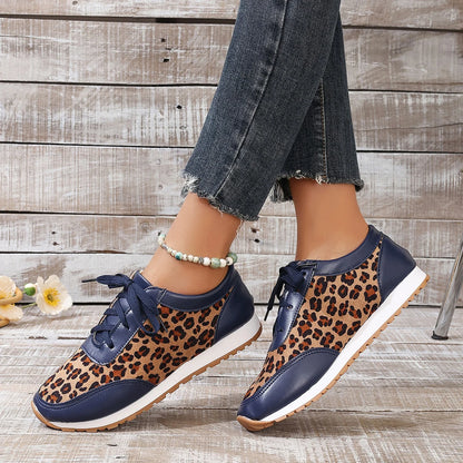 Women Casual Shoes Autumn Platform Leopard Sneakers Women Casual Flat Walking Shoes for Women Plus Size Outdoor Designer Shoes