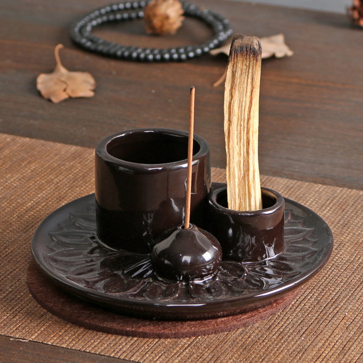 4 in 1 Incense Burner Minimalist Incense Plate Aromatherapy Stove Living Room Ceramic American Decoration Incense Insert