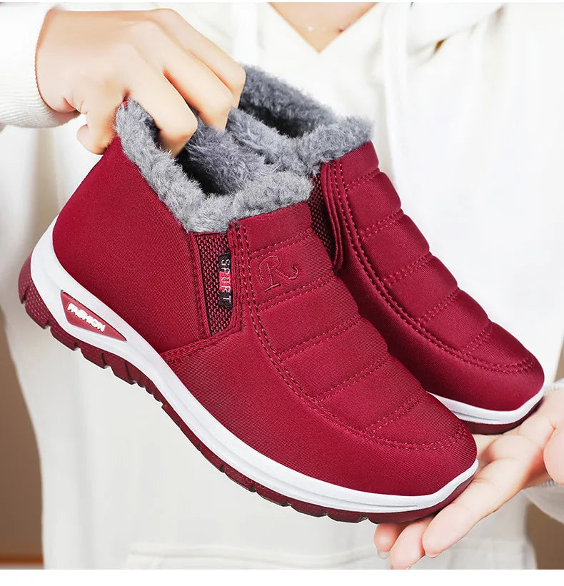 Lady‘s Casual Fashion Thicken Flat Shoes Lightweight Soft Comfortable Shoes Solid Warm Non-Slip Shoes For Winter