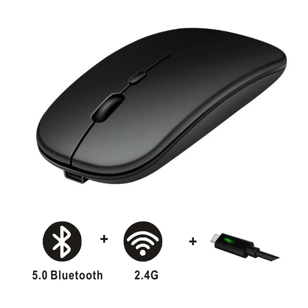 Mouse Rechargeable  Bluetooth Wireless Dual Mode 5.1 BT Silent Computer  gaming  Ergonomic Mouse for PC Laptops 2.4 USB