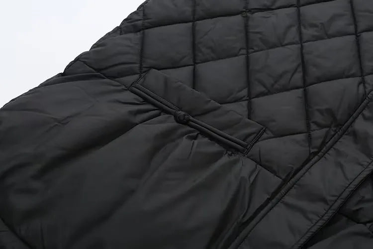 Plus Size Women's Clothing Sleeveless Cotton Coat Stand Collar Zipper Vest Quilted Thermal Vest With Center Layer  For Winter In