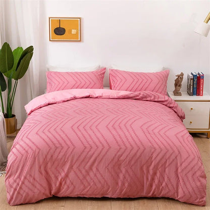 High Quality Ripple Cut Flowers Queen Bedding Set Comfortable Wave Striped Duvet Cover Set Single Double Bed Quilt Cover Sets