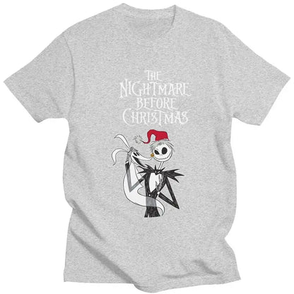 Custom Mens The Nightmare Before Christmas T Shirt Short-Sleeve Cotton Tshirt T-shirt Casual Jack Skellington Tees Fit Clothing