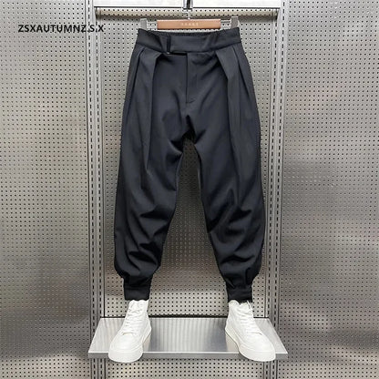 Autumn Harajuku With Martin Boots Trousers Men Loose Korean Tide Casual Pants Homme Western Harem Trousers Men Clothing