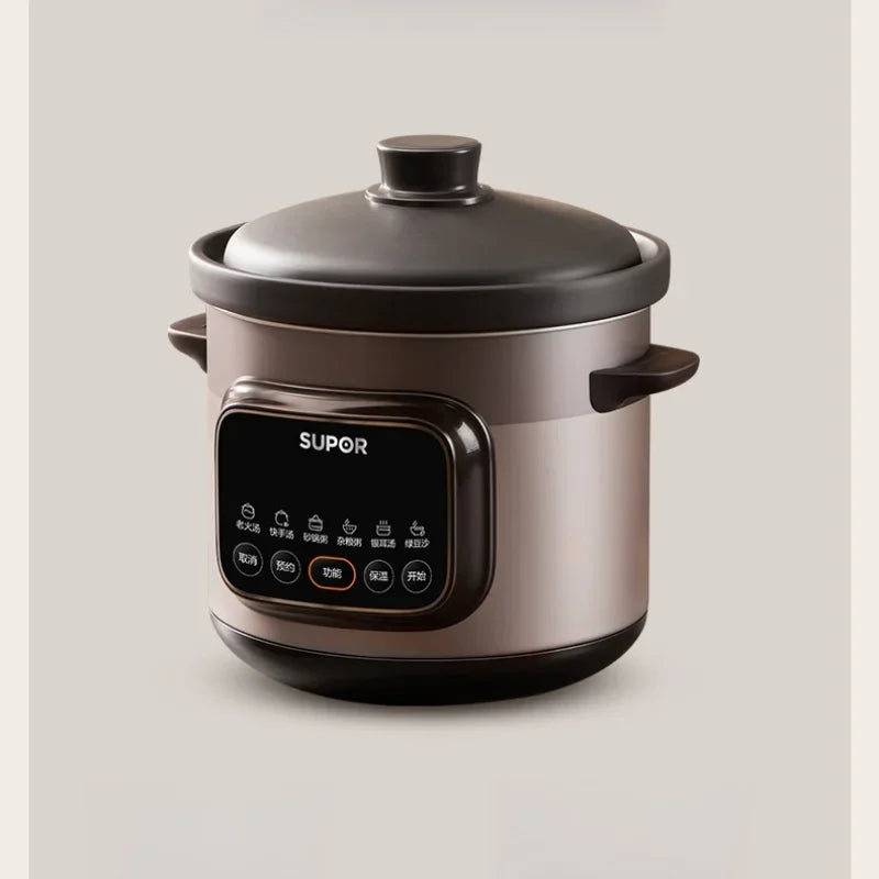 SUPOR 220V Electric Stewpot 3/4L Ceramic Electric Clay Pot Panela Eletrica Cooking Porridge Soup Electric Pot Timing Reservation