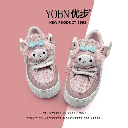 hello kitty Melody real photos drop shipping breathable Pochacco Kuromi board shoes casual Cinnamoroll women's sports shoes