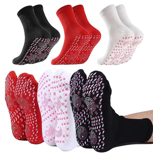 1Pair Tourmaline Self-Heating Socks Winter Warm Thermal Health Care Socks Slimming Health Sock Short Sock Magnetic Therapy Sock