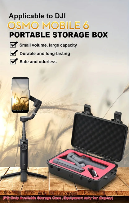 For DJI Osmo Mobile 6 Carrying Case: Lightweight, Waterproof and moisture-proof Hardcase with Secure Compartments for Tripod & A