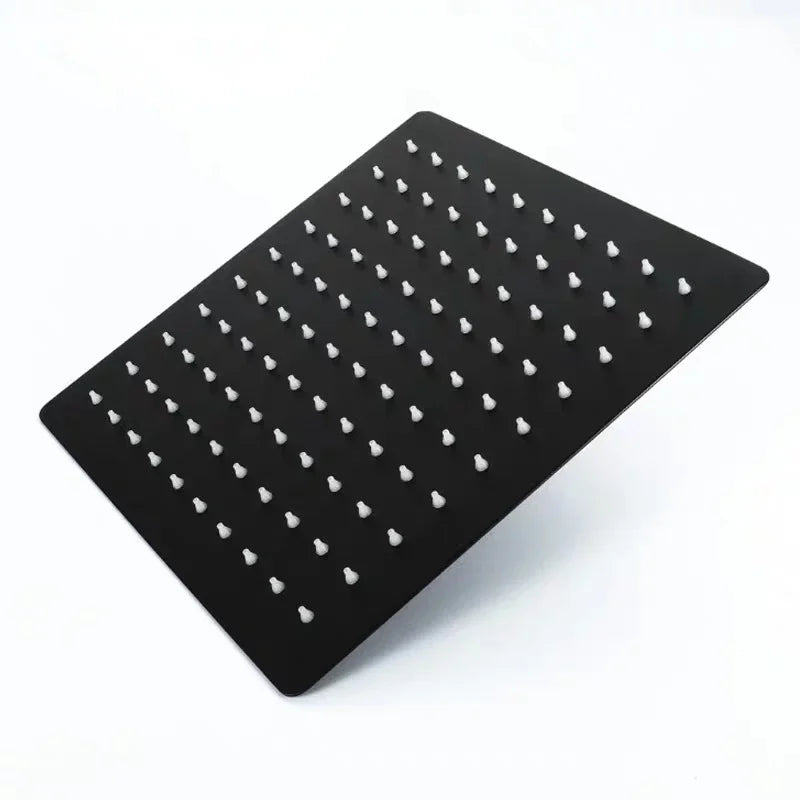 Stainless steel  Black Bathroom Ultrathin 2 mm Rain Shower Head 8/10/12 Inch Wall & Ceiling Square & Round Rainfall Shower head