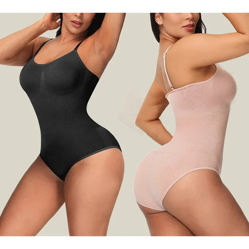 Bodysuit Lingerie Womens Seamless Slimming Control Body One-Pieces Shapewear Sling Camisole Jumpsuit Sexy Tight Corset Black Top