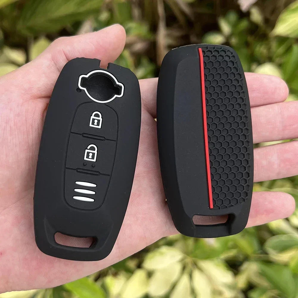 2 Buttons Silicone Car Key Cover Skin Protector Case Bag for Nissan X-trail T33 Qashqai J12 Teana 2022 2023 Keychain Accessories