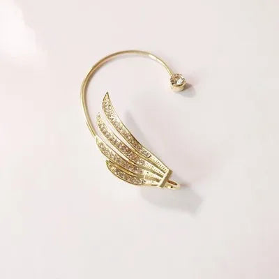 New Zircon Angel Wings Ear Clip Earrings for Women Girls Fashion Non Pier Cing Ear Cuff Ear Hook Party Wedding Jewelry Gift 2023