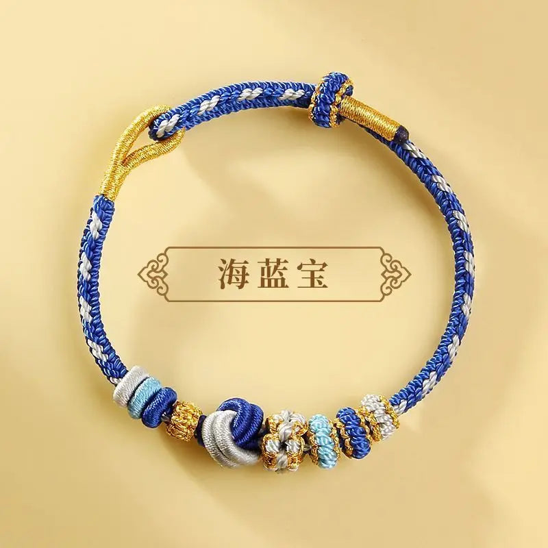 Dragon Year Animal Year Hand Woven Hand Rope Semi-Finished Products Couple Bracelet Wearable Lucky Beads Girlfriend Gifts