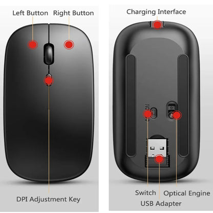 Mouse Rechargeable  Bluetooth Wireless Dual Mode 5.1 BT Silent Computer  gaming  Ergonomic Mouse for PC Laptops 2.4 USB