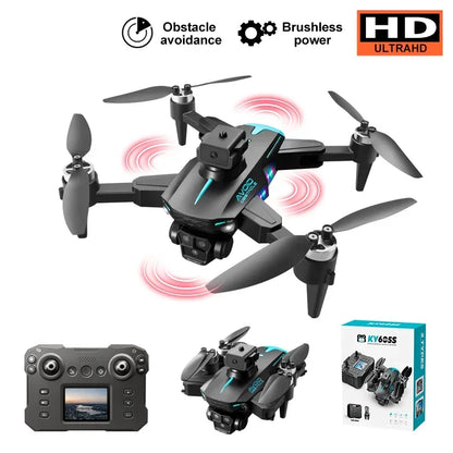 2024 New KY605S Screen Control Drone With Display Screen Obstacle AvoidanceThree Camera HD Aerial Photography Dron Toys Gift