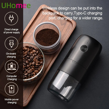 Wireless Electric Coffee Grinder Machine Type-C Charging Portable Coffee Bean Mill Coarse Grains Spice Herb Crusher Kitchen Tool